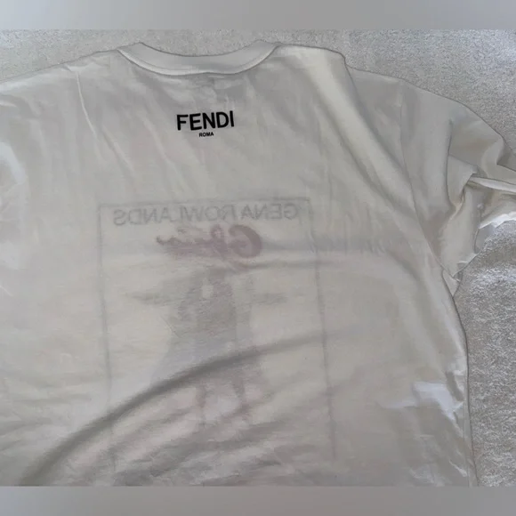 Fendi White Gloria T-Shirt, Unisex.